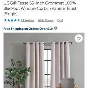 4 UGG blackout curtains 63” grommet panels